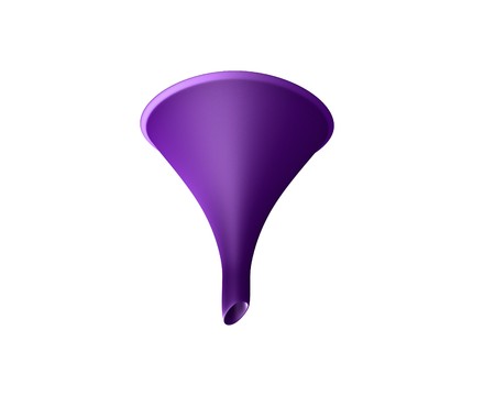 purple Funnel in plastic - 3d madeの写真素材