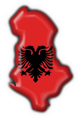 albanian button flag map shapeの写真素材