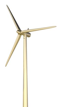 3d wind turbine mill goldの写真素材
