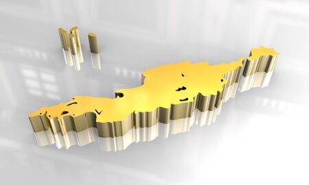3d golden map of anguillaの写真素材