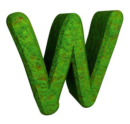 3d letter W in green grassの写真素材
