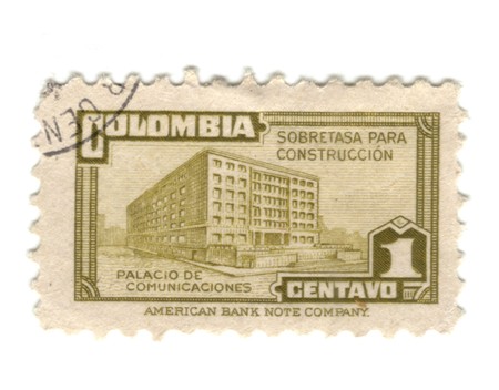 Old stamp from Colombiaの写真素材