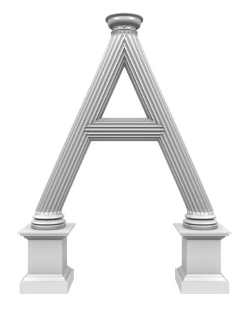 3d rendered illustration of column A shapedの写真素材