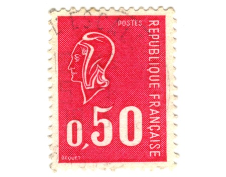 Old red french stampの写真素材