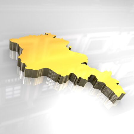 3d flag map of Armenia - 3d madeの写真素材