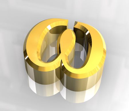 Omega symbol in gold (3d)の写真素材