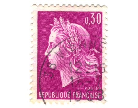 Old purple french stampの写真素材