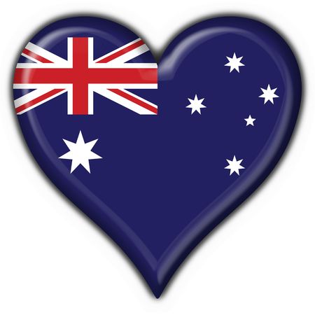 Australian button flag heart shape - 3d madeの写真素材