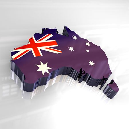 flag map of australia - 3d made の写真素材