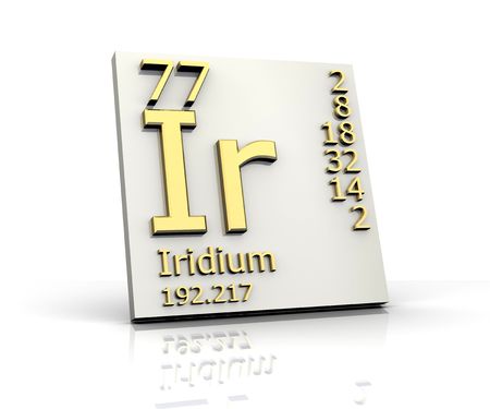 Iridium form Periodic Table of Elementsの写真素材
