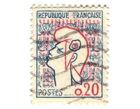 Old french stamp with an headの写真素材