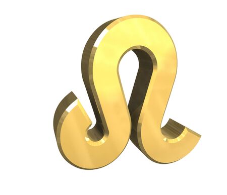 leo astrology symbol in gold - 3d madeの写真素材