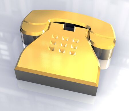 phone symbol in gold - 3Dの写真素材