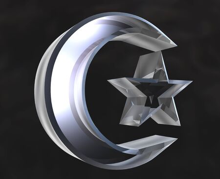 Islamic Symbol in glass - 3d madeの写真素材