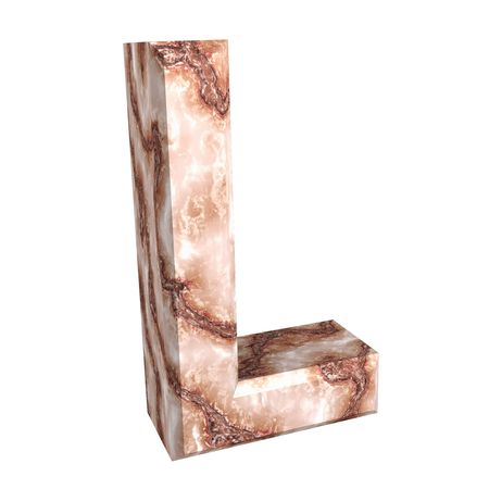 3d letter L in marbleの写真素材