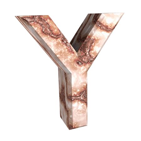3d letter Y in marbleの写真素材