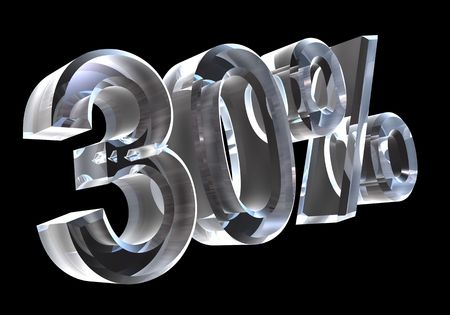 30 percent in glass (3D)の写真素材