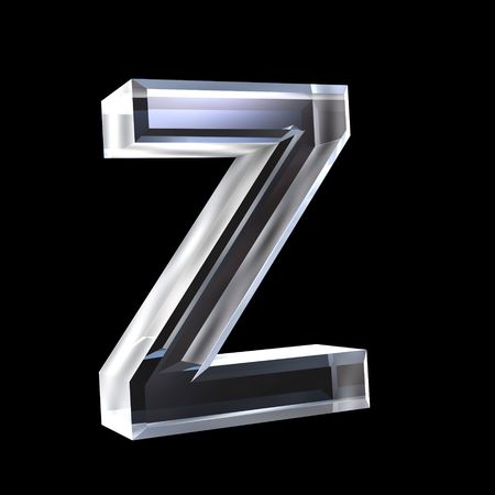 letter Z in glass 3Dの写真素材