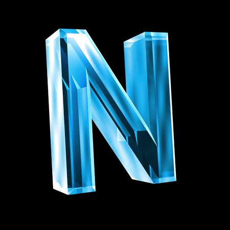 letter Nz in blue glass 3Dの写真素材
