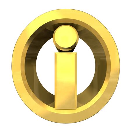 info symbol in gold (3d made) の写真素材