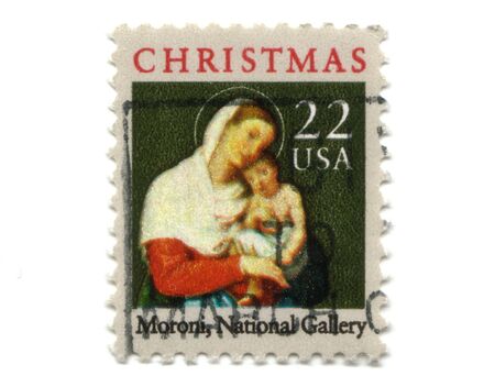 Old postage stamp from USA 22 cent  - moroni, National Galleryの写真素材