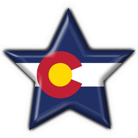 Colorado (USA State) button flag star shape - 3d madeの写真素材