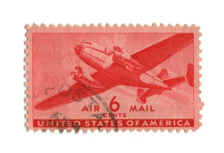 Old postage stamp from USA six cent - Airmail