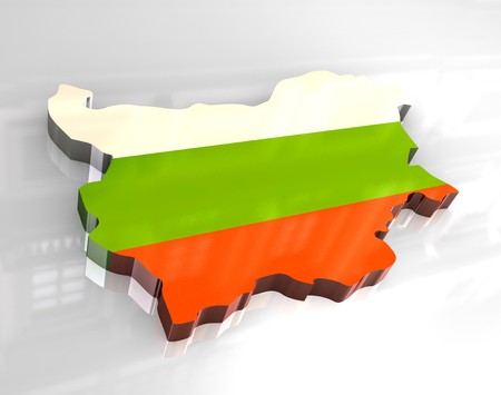 3d made flag map of bulgaria の写真素材