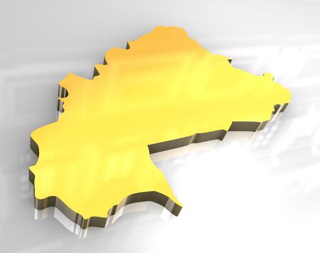 3d made - golden map of burkina fasoの写真素材