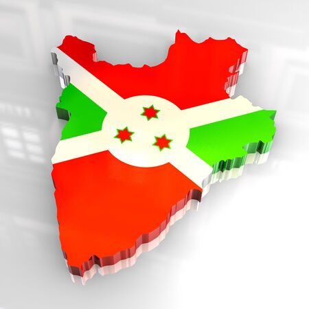 3d made - flag map of burundi の写真素材