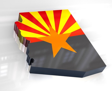 3d made - Flag map og Arizonaの写真素材