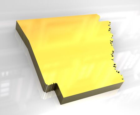3d made - Golden map of Arkansasの写真素材