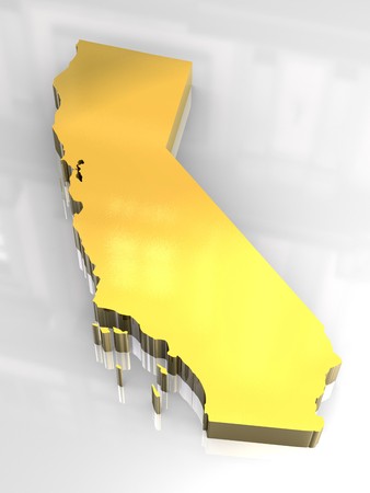 3d made - Golden map og Californiaの写真素材