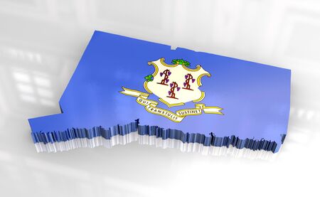 3d made - Flag map of Connecticutの写真素材