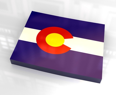 3d made - flag map of Coloradoの写真素材