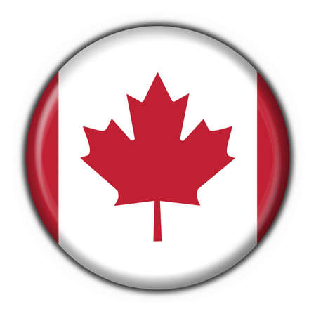 canada button flag round shape - 3d madeの写真素材