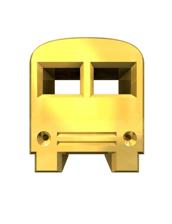 golden bus icon - 3D madeの写真素材