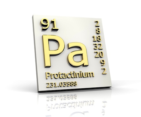 Protactinium form Periodic Table of Elements - 3d madeの写真素材