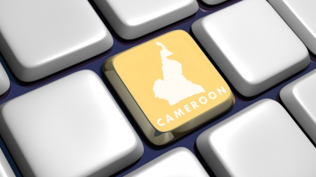 Keyboard (detail) with Cameroon key - 3d made の写真素材