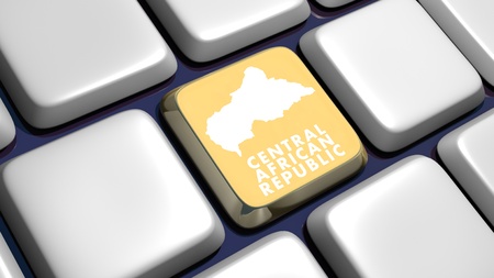 Keyboard (detail) with Central African Republic key - 3d made の写真素材
