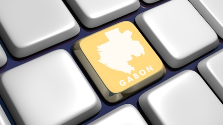 Keyboard (detail) with Gabon key - 3d made の写真素材