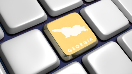 Keyboard (detail) with Georgia key - 3d made の写真素材