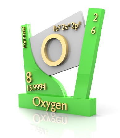 Oxygen form Periodic Table of Elements - 3d madeの写真素材