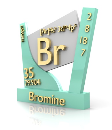 Bromine form Periodic Table of Elements - 3d madeの写真素材