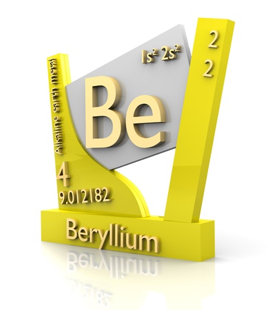 Beryllium form Periodic Table of Elements - 3d madeの写真素材