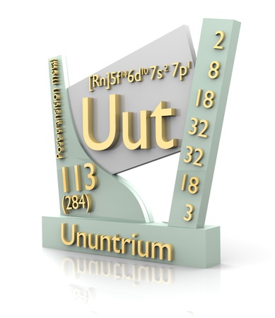 Ununtrium form Periodic Table of Elements - 3d madeの写真素材