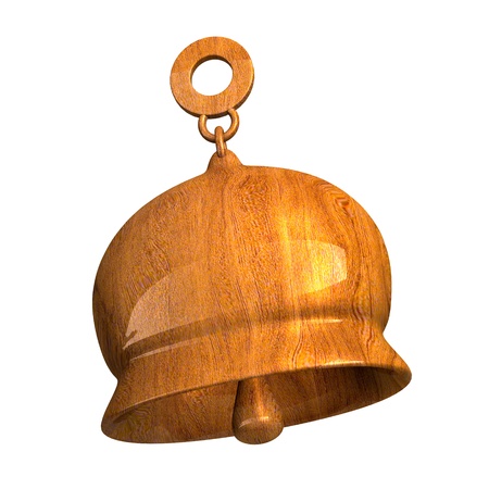 bell in wood (3D) の写真素材