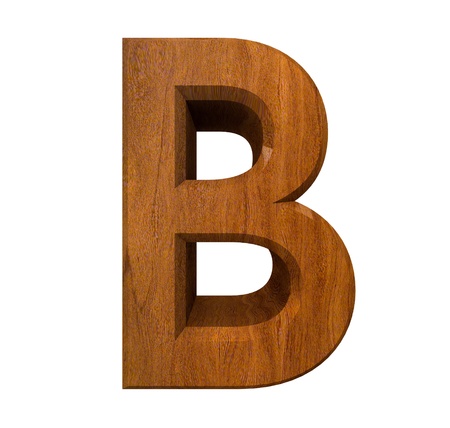 3d letter B in wood - 3d madeの写真素材