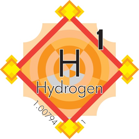 Hydrogen form Periodic Table of Elements V3 - vector illustratorのイラスト素材