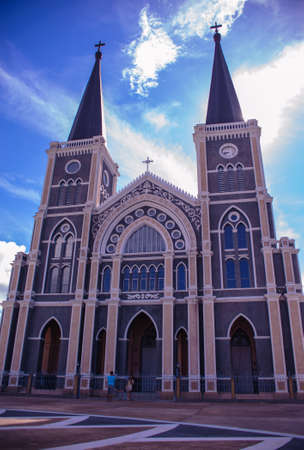 church with lightの写真素材